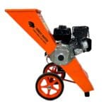 Petrol wood chipper garden shredder tilted
