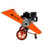Petrol wood chipper garden shredder tilted