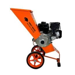 Petrol wood chipper garden shredder side chute removed