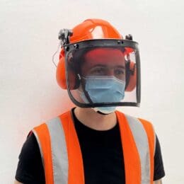 safety helmet, safety helmet with visor, ear defenders