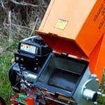 Open intake hopper, chipper chute, direct drive drum