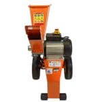 front angle of wood chipper with electric motor