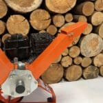 garden mulcher, high discharge chute