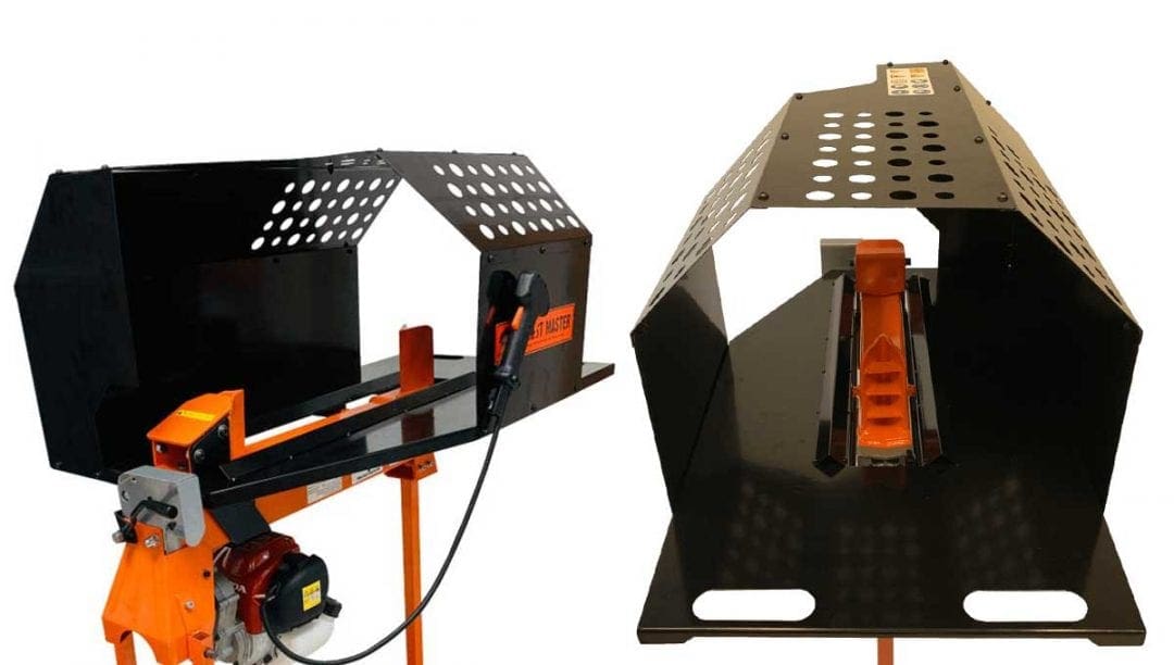 log splitter work bench and safety cage, log splitter accessory, forest master