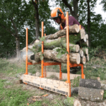 Bulk log sawhorse, multi log holder